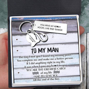 Fishing Hook Keychain - To My Man - You Have My Heart - Gku26003