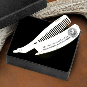 Folding Comb - Viking - To My Favorite Viking Dad - You Are As Brave As Ragnar, As Wise As Odin, As Strong As Thor - Gec18046