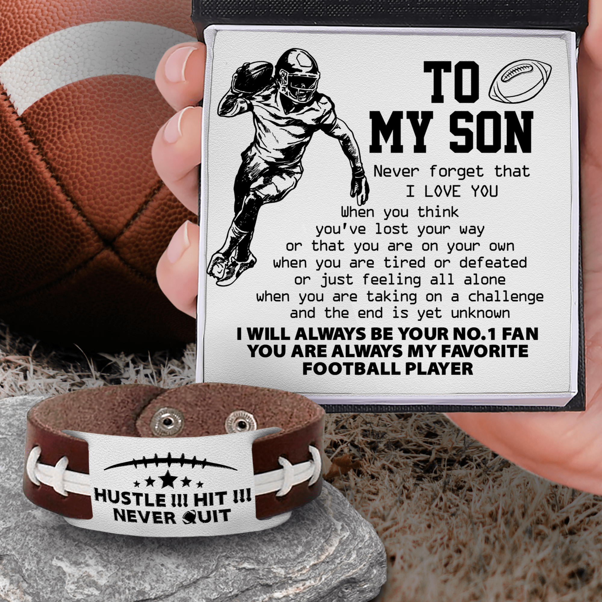 Football Bracelet - American Football - To My Son - I Will Always Be Your No.1 Fan - Gbzo16019