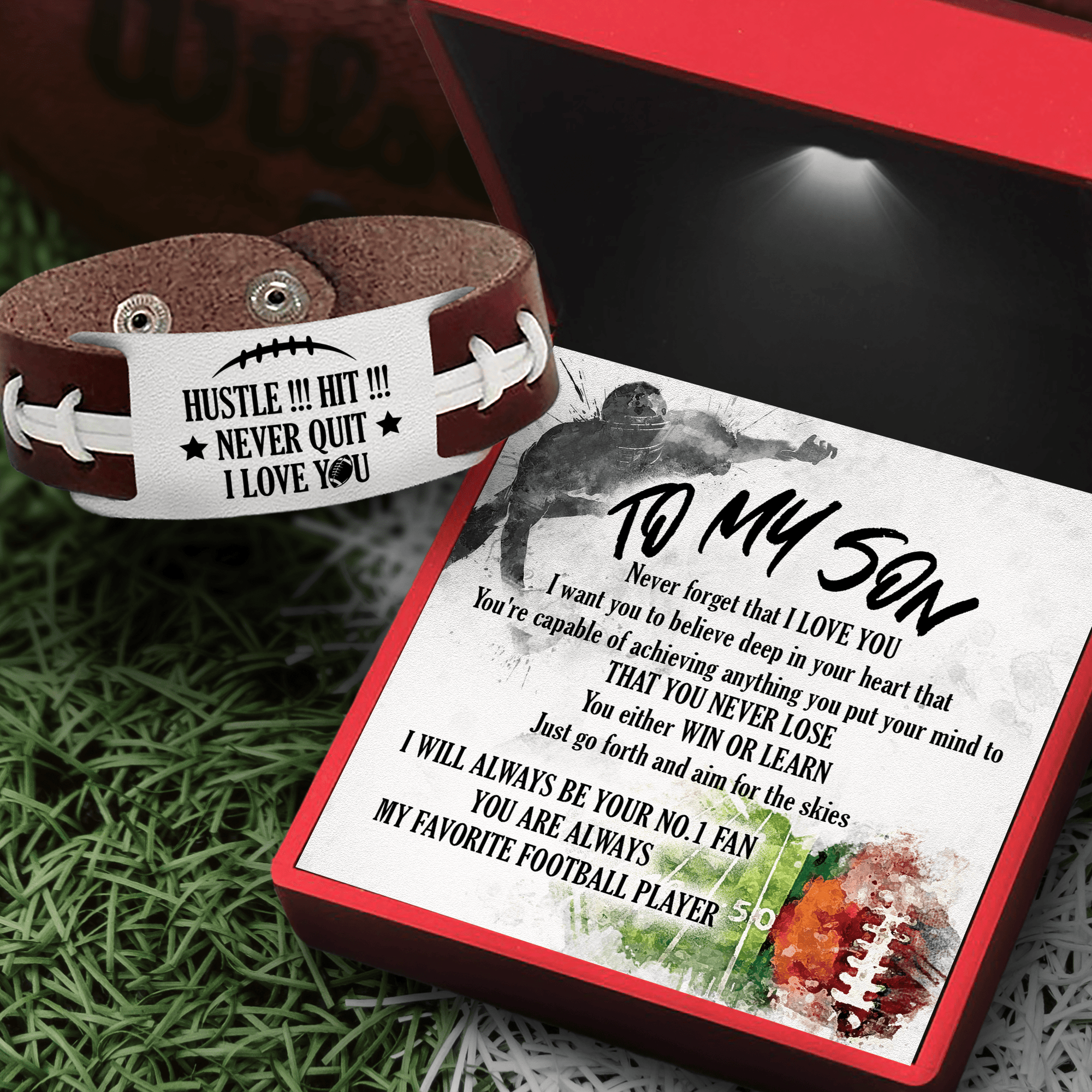 Football Bracelet - American Football - To My Son - Just Go Forth And Aim For The Skies - Gbzo16018