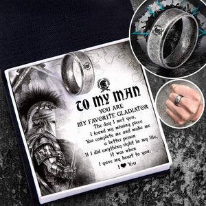 Gladiator Helmet Ring - Roman - To My Man - You Are My Favorite Gladiator - Gri26010