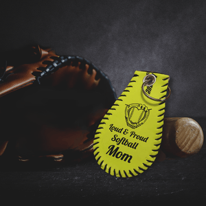Handmade Leather Softball Keychain - Softball - To My Mom - Thanks For Being My Strength - Gkqc19006