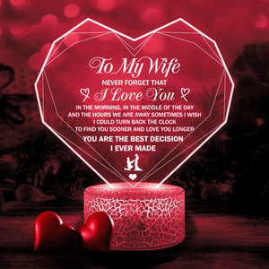 Heart Led Light - Family - To My Wife - Never Forget That I Love You - Glca15002
