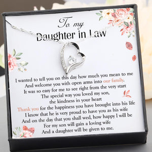 Heart Necklace - To My Daughter-In-Law - Thank You For The Happiness - Gnr17007