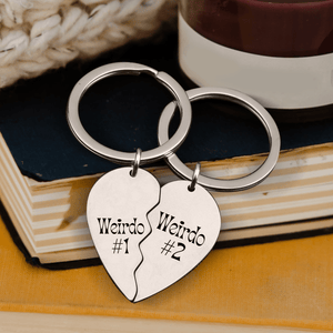 Heart Puzzle Keychain - Skull - To My Girlfriend - I Love You To The Bones & Back - Gkf13002