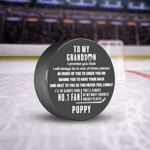 Hockey Puck - Hockey - To My Grandson - My Most Favorite Hockey Player - Gai22001