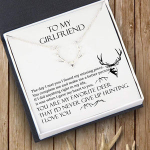 Personalized Hunter Necklace - To My Girlfriend - You Are My Favorite Deer - Gnt13003