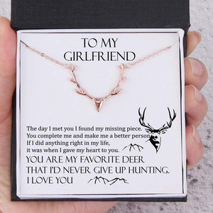 Personalized Hunter Necklace - To My Girlfriend - You Are My Favorite Deer - Gnt13003