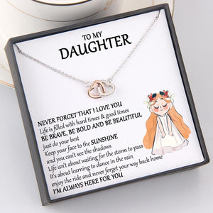 Interlocked Heart Necklace - To My Daughter - I'm Always Here For You - Gnp17005