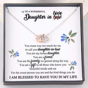 Interlocked Heart Necklace - To My Daughter-In-Law - You Are My Bonus Daughter - Gnp17012