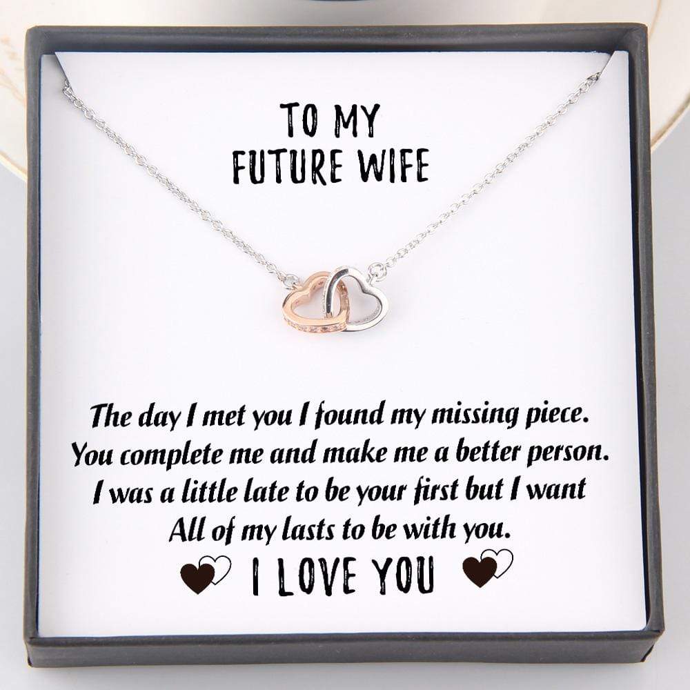 Interlocked Heart Necklace - To My Future Wife - All Of My Lasts To Be With You - Gnp25013