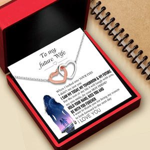 Interlocked Heart Necklace - To My Future Wife - When I Looked Into Your Eyes - Gnp25002