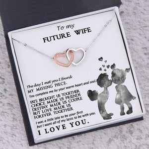 Interlocked Heart Necklace - To My Future Wife - You Complete Me By Your Warm Heart - Gnp25015