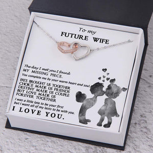 Interlocked Heart Necklace - To My Future Wife - You Complete Me By Your Warm Heart - Gnp25015