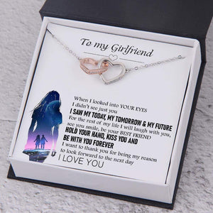 Interlocked Heart Necklace - To My Girlfriend - When I Looked Into Your Eyes - Gnp13002