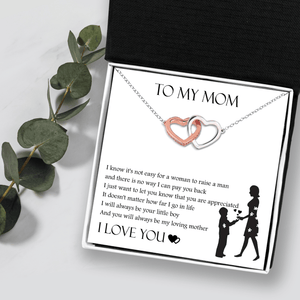 Interlocked Heart Necklace - To My Mom - I Know It's Not Easy - Gnp19008