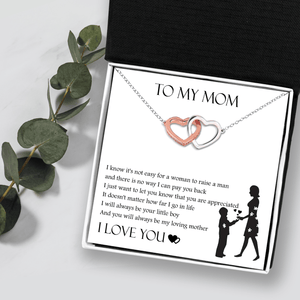 Interlocked Heart Necklace - To My Mom - I Know It's Not Easy - Gnp19008