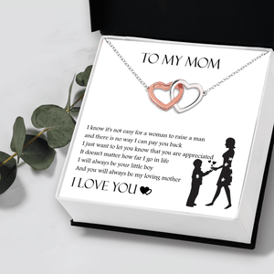 Interlocked Heart Necklace - To My Mom - I Know It's Not Easy - Gnp19008