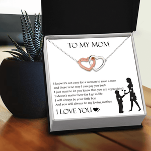 Interlocked Heart Necklace - To My Mom - I Know It's Not Easy - Gnp19008