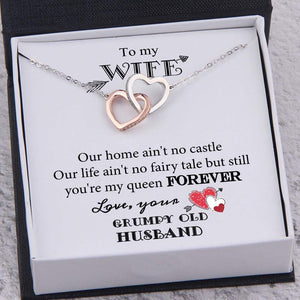 Interlocked Heart Necklace - To My Wife - You Are My Queen Forever - Gnp15017