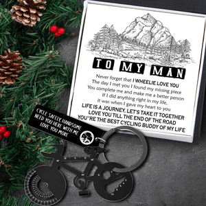Jet Black Cycling Multi-tool Keychain - Cycling - To My Man - I Found My Missing Piece - Gkzo26009