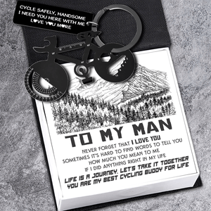 Jet Black Cycling Multi-tool Keychain - Cycling - To My Man - I Need You Here With Me - Gkzo26003