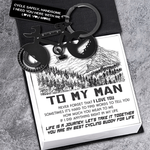 Jet Black Cycling Multi-tool Keychain - Cycling - To My Man - I Need You Here With Me - Gkzo26003