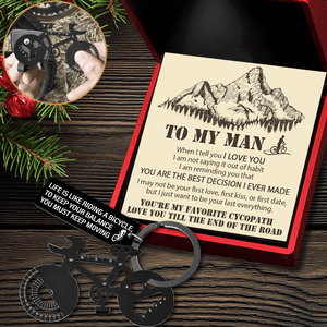 Jet Black Cycling Multi-tool Keychain - Cycling - To My Man - You Are My Favorite Cycopath - Gkzo26011