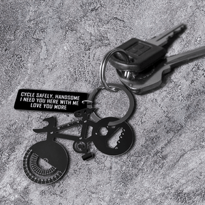 Jet Black Cycling Multi-tool Keychain - Cycling - To My Man - You Are The Road Of Love - Gkzo26001