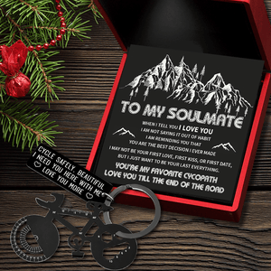 Jet Black Cycling Multi-tool Keychain - Cycling - To My Soulmate - You Are My Favorite Cycopath - Gkzo13002