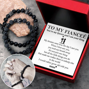King & Queen Couple Bracelets - Family - To My Fianceé - I Would Rather Grow Old With You - Gbae25002