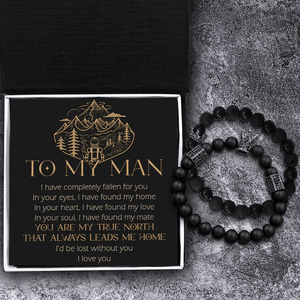 King & Queen Couple Bracelets - Hiking - To My Man - You Are My True North That Always Leads Me Home - Gbae26012