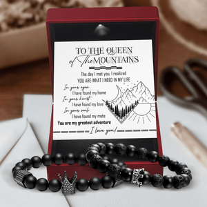 King & Queen Couple Bracelets - Hiking - To The Queen Of The Mountains - You Are My Greatest Adventure - Gbae13009