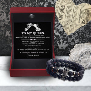 King & Queen Couple Bracelets - Skull - To My Wife - I Love You Forever & Always - Gbae15002