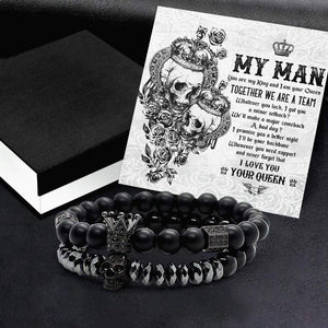 King & Queen Couple Bracelets - To My Man - Together We Are A Team - Gbae26006