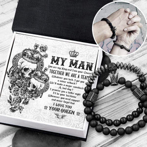 King & Queen Couple Bracelets - To My Man - Together We Are A Team - Gbae26006
