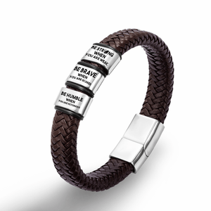 Leather Bracelet -American Football - To My Grandson - I Will Always Be Your No.1 Fan - Gbzl22004