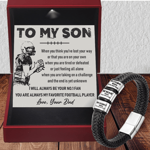 Leather Bracelet - American Football - To My Son - From Dad - I Will Always Be Your No.1 Fan - Gbzl16008