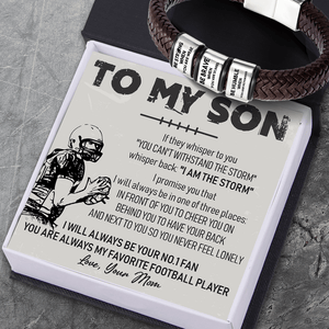 Leather Bracelet - American Football - To My Son - From Mom - Be Brave When You Are Scared - Gbzl16006