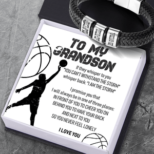 Leather Bracelet - Basketball - To My Grandson - Be Strong When You Are Weak - Gbzl22011