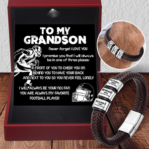Leather Bracelet - Basketball - To My Grandson - You Are Always My Favorite Basketball Player - Gbzl22003