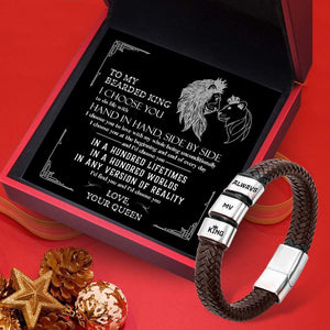 Leather Bracelet - Beard - To My Bearded King - I'd Choose You In A Hundred Lifetimes - Gbzl26004