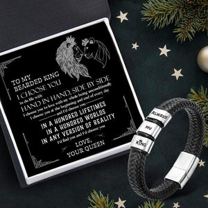 Leather Bracelet - Beard - To My Bearded King - I'd Choose You In A Hundred Lifetimes - Gbzl26004