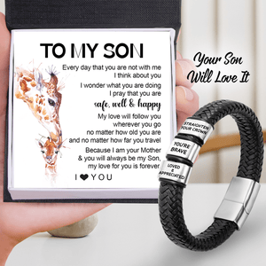 Leather Bracelet - Family - To My Son - My Love Will Follow You Wherever You Go - Gbzl16066