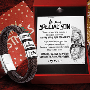 Leather Bracelet - Family - To My Son - Trust In Yourself No Matter How Hard The Roads Ahead Seem - Gbzl16065