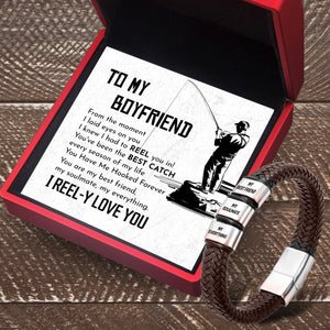Leather Bracelet - Fishing - To My Boyfriend - You Have Me Hooked Forever - Gbzl12014