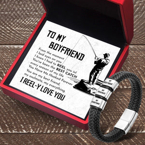 Leather Bracelet - Fishing - To My Boyfriend - You Have Me Hooked Forever - Gbzl12014