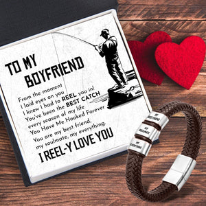 Leather Bracelet - Fishing - To My Boyfriend - You Have Me Hooked Forever - Gbzl12014