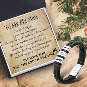Leather Bracelet - Fishing - To My Fly Man - I'll Love You Till The End Of The Line - Gbzl26003