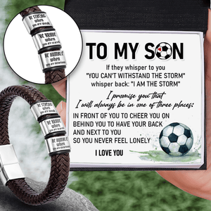 Leather Bracelet - Soccer - To My Son - I Love You - Gbzl16051